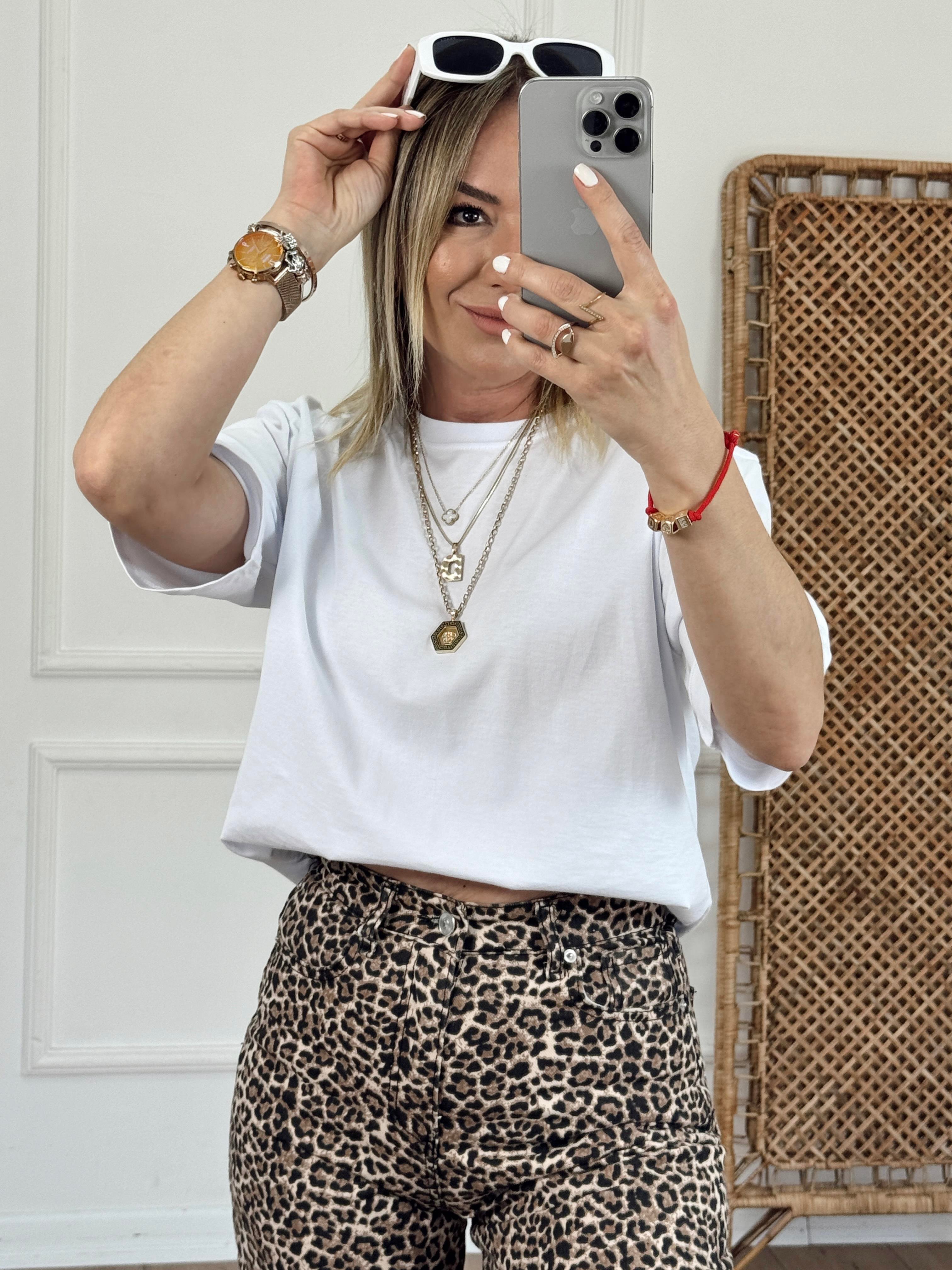 Yarım Kol Basic Tshirt BEYAZ