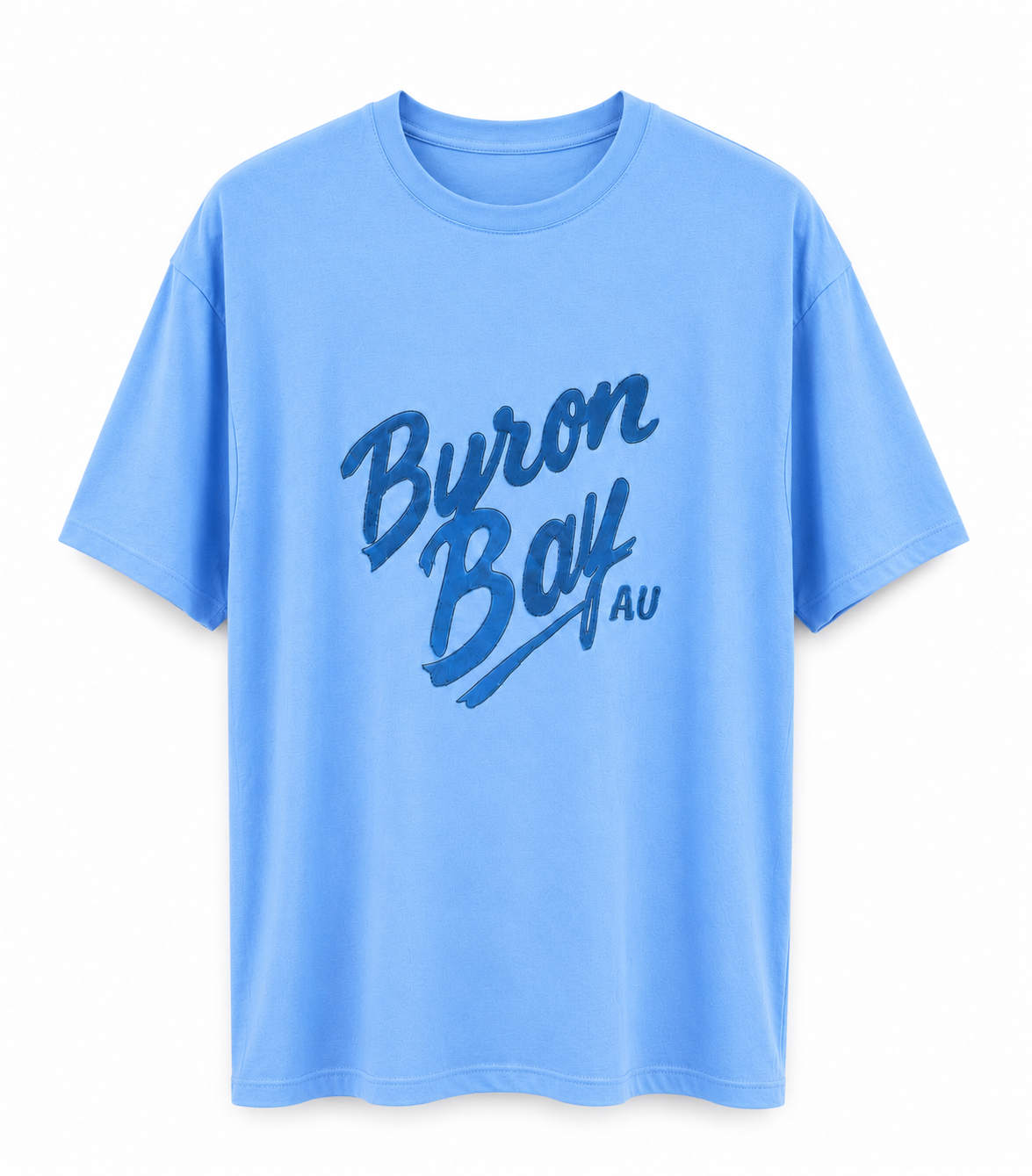 Yazılı Nakışlı Tshirt MAVİ