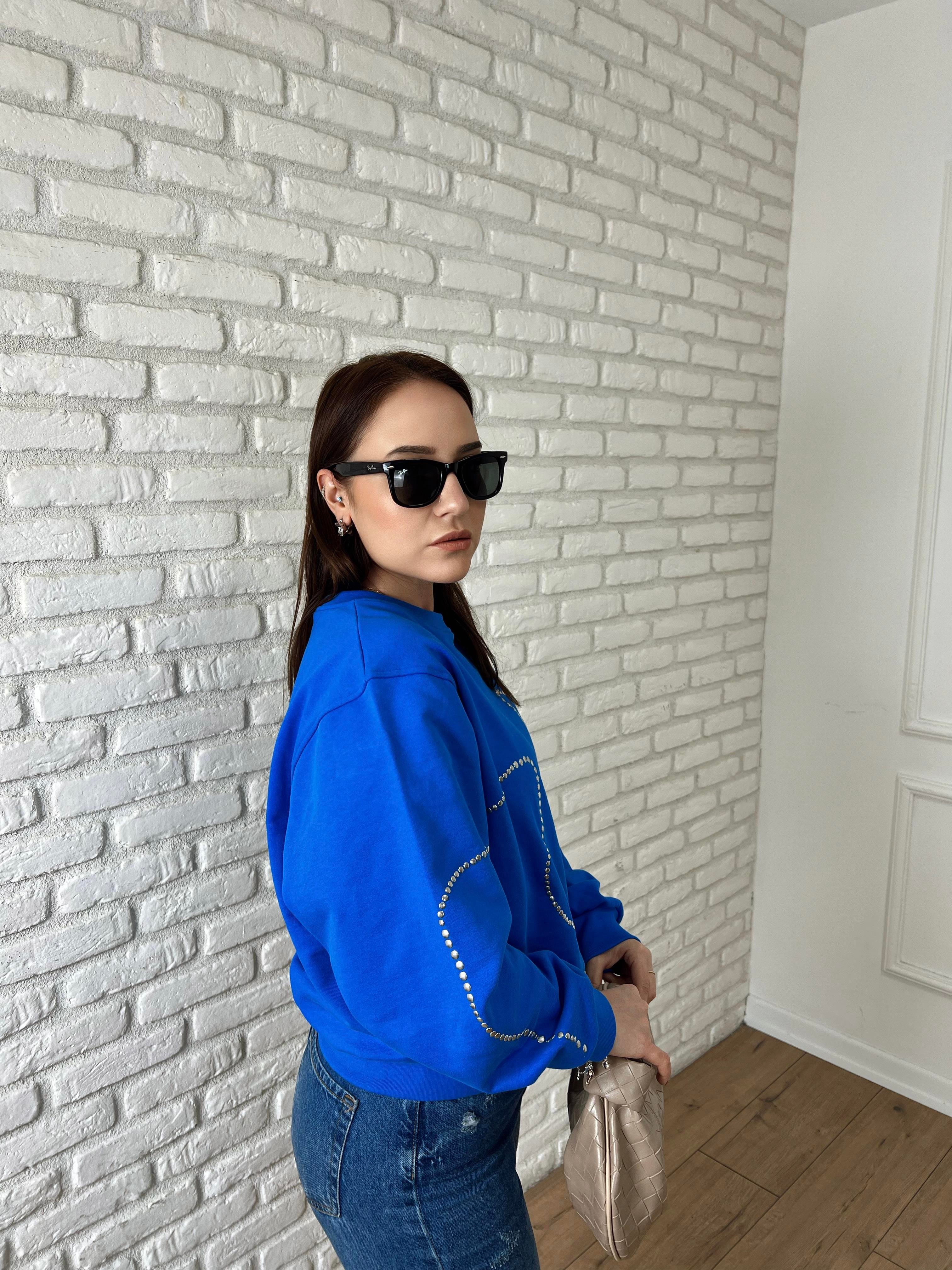 Zımba Detaylı Sweat MAVİ