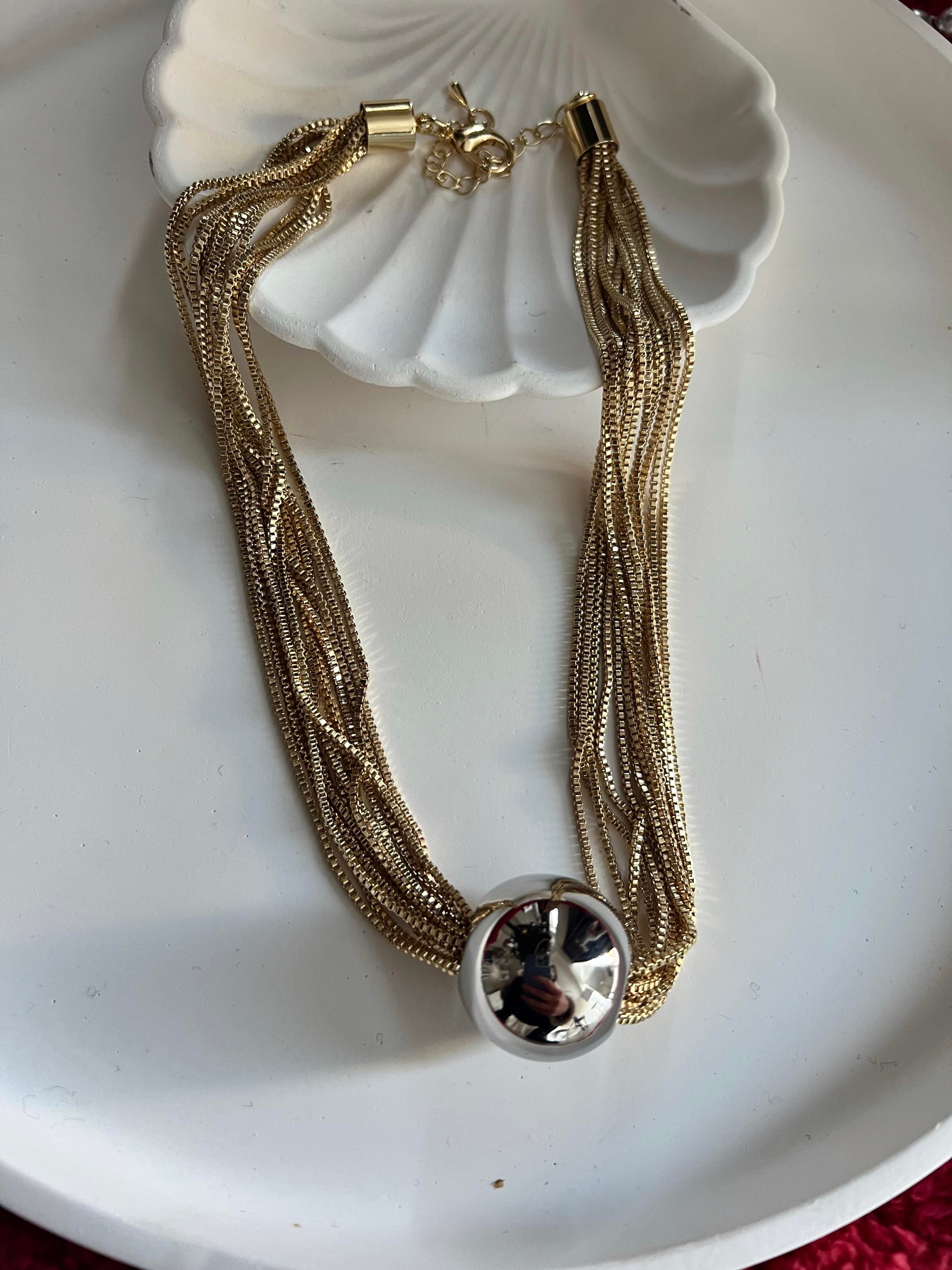 Zincirli Top Kolye GOLD