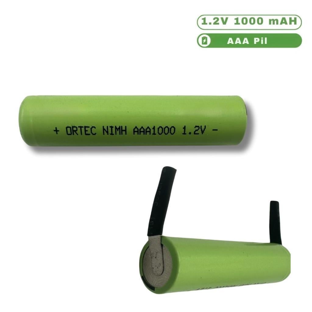 1.2V 1000mAh Ni-Mh AAA İnce Şarj Edilebilir Kalem Pili Puntalı 