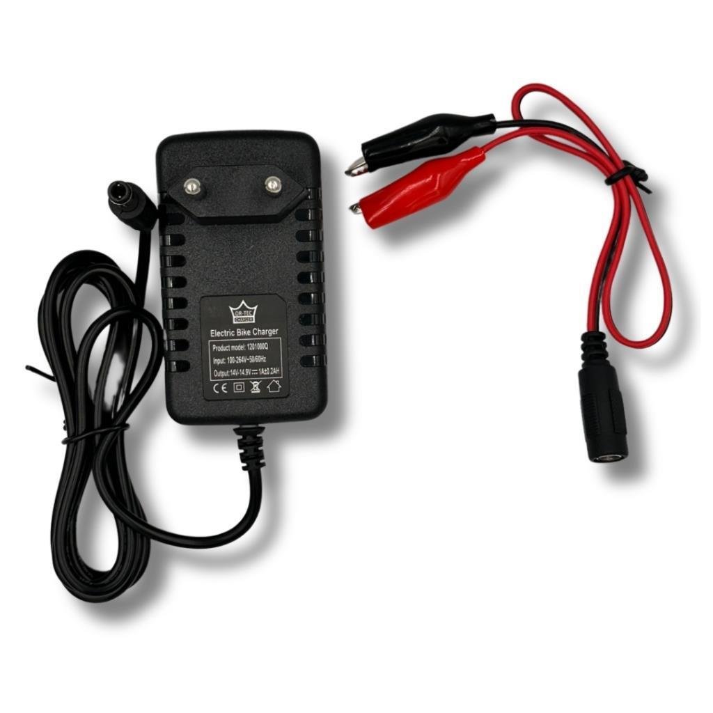 12V 7Ah Gri Bakımsız Kuru Akü - Ortec 12V 1A Akü Şarj Aleti Seti