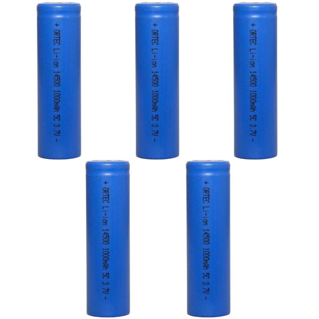 14500 3.7V Li-Ion 1000mAh 5C Şarj Edilebilir Kalem Pil 5'Li