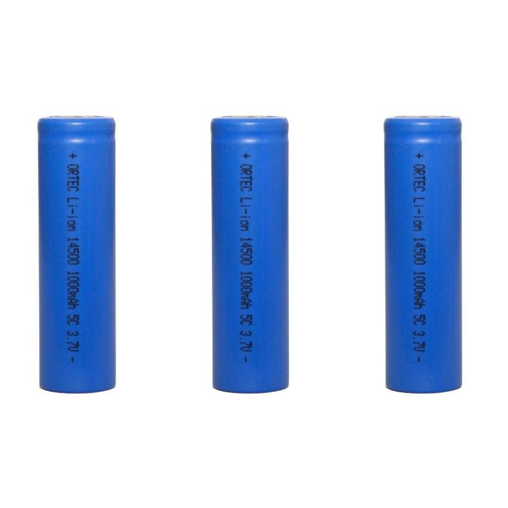 14500 3.7V Li-Ion 1000mAh 5C Şarj Edilebilir Kalem Pil 3'Lü