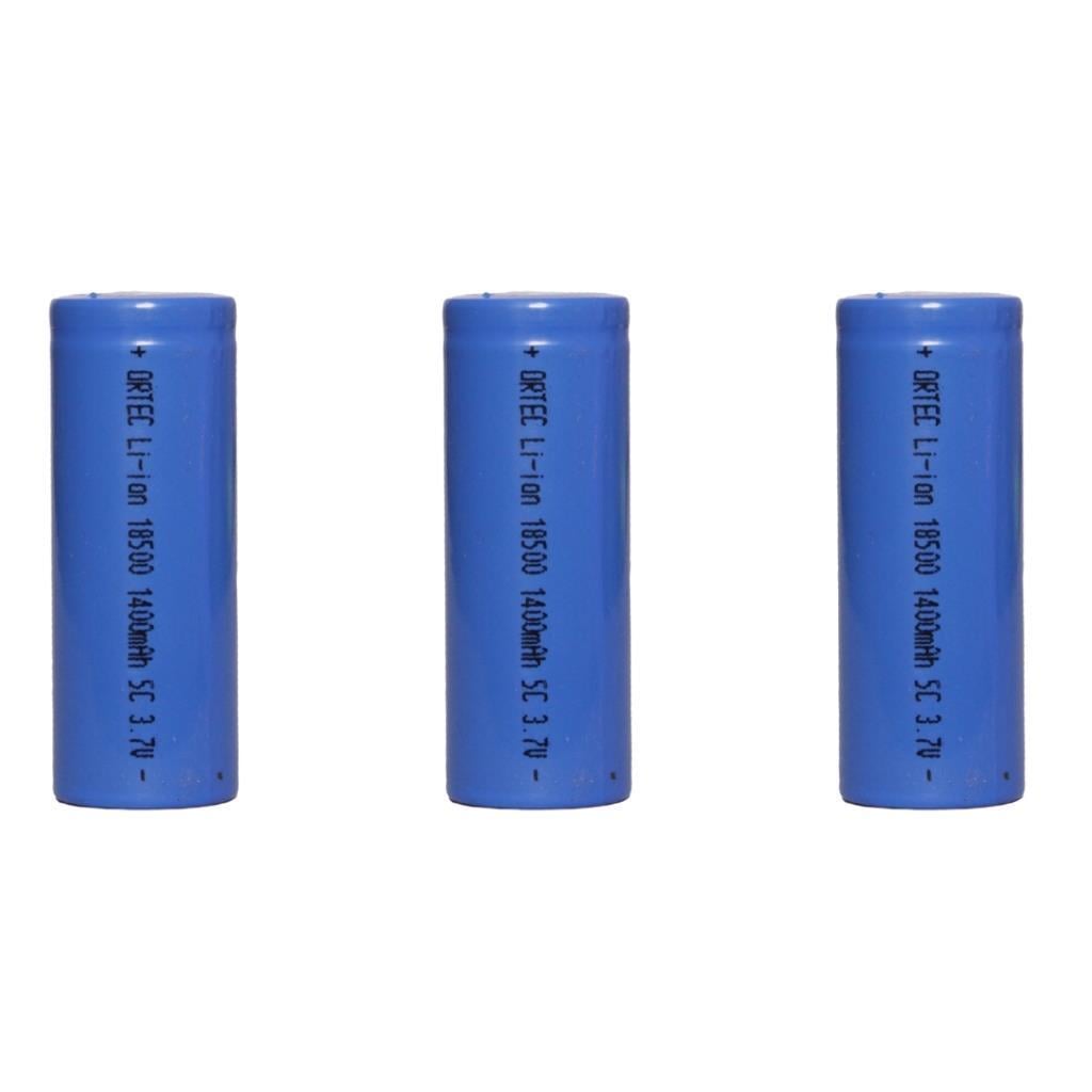 3.7V 1400mAh Li-ion 18500 5-C Şarj Edilebilir Pil 3'Lü