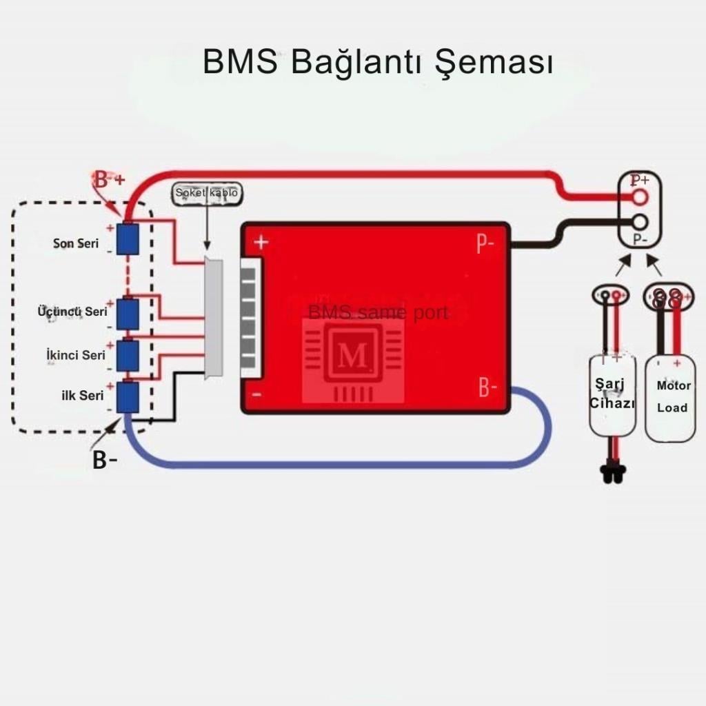 BMS 4S 12V 100A LİFEP04 Kontrol Devresi
