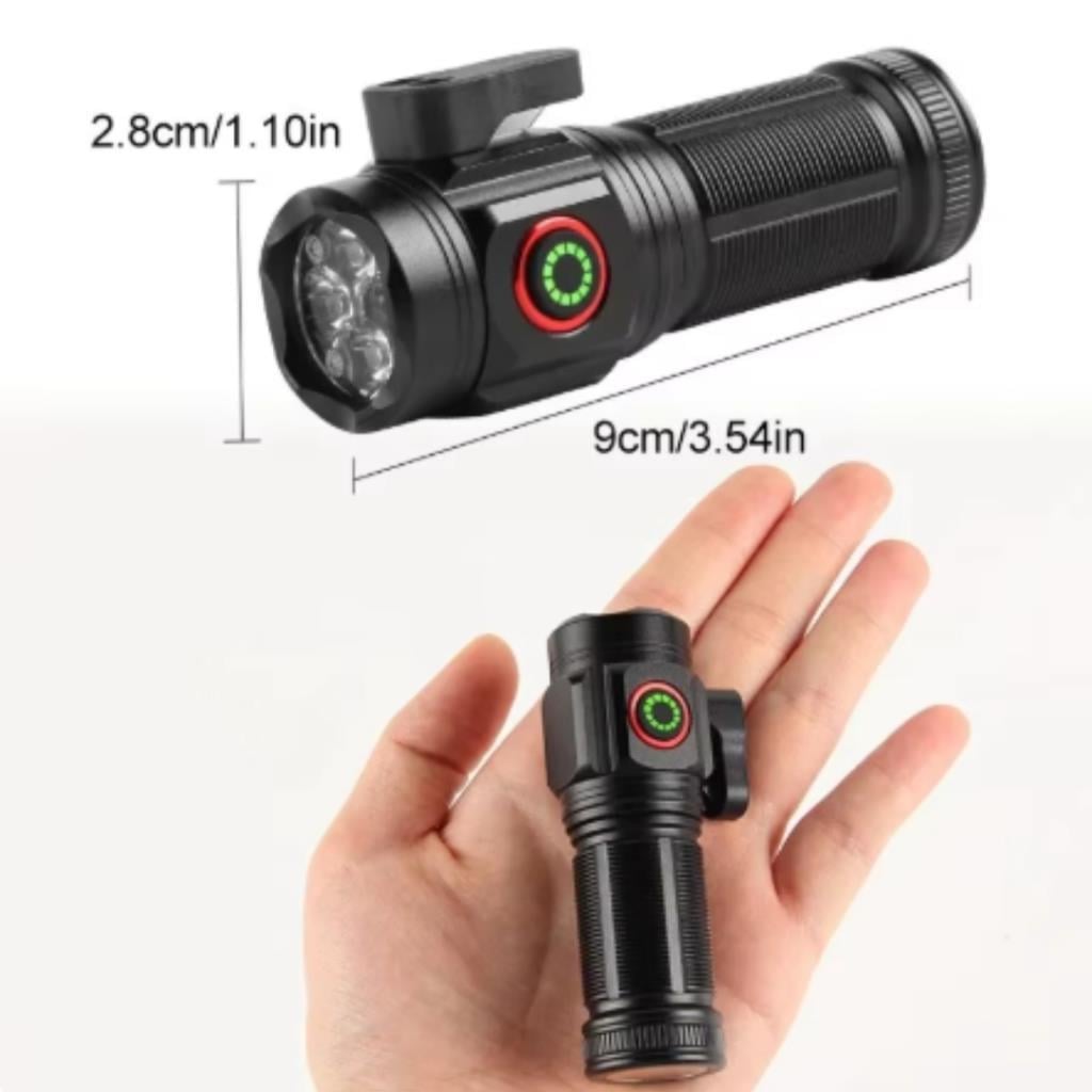 Güç Göstergesi İle Güçlü USB Şarj Edilebilir Mini LED El Feneri PD-7007