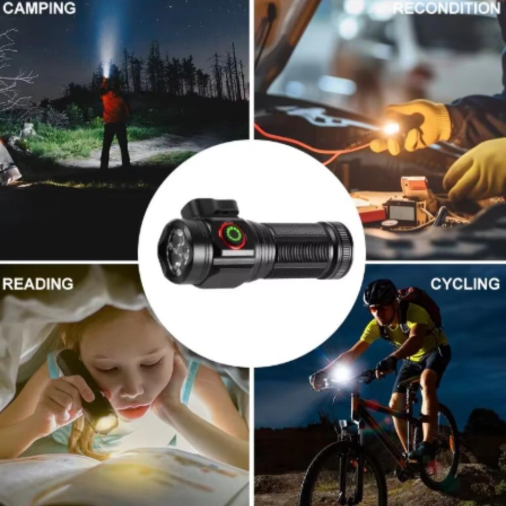 Güç Göstergesi İle Güçlü USB Şarj Edilebilir Mini LED El Feneri PD-7007