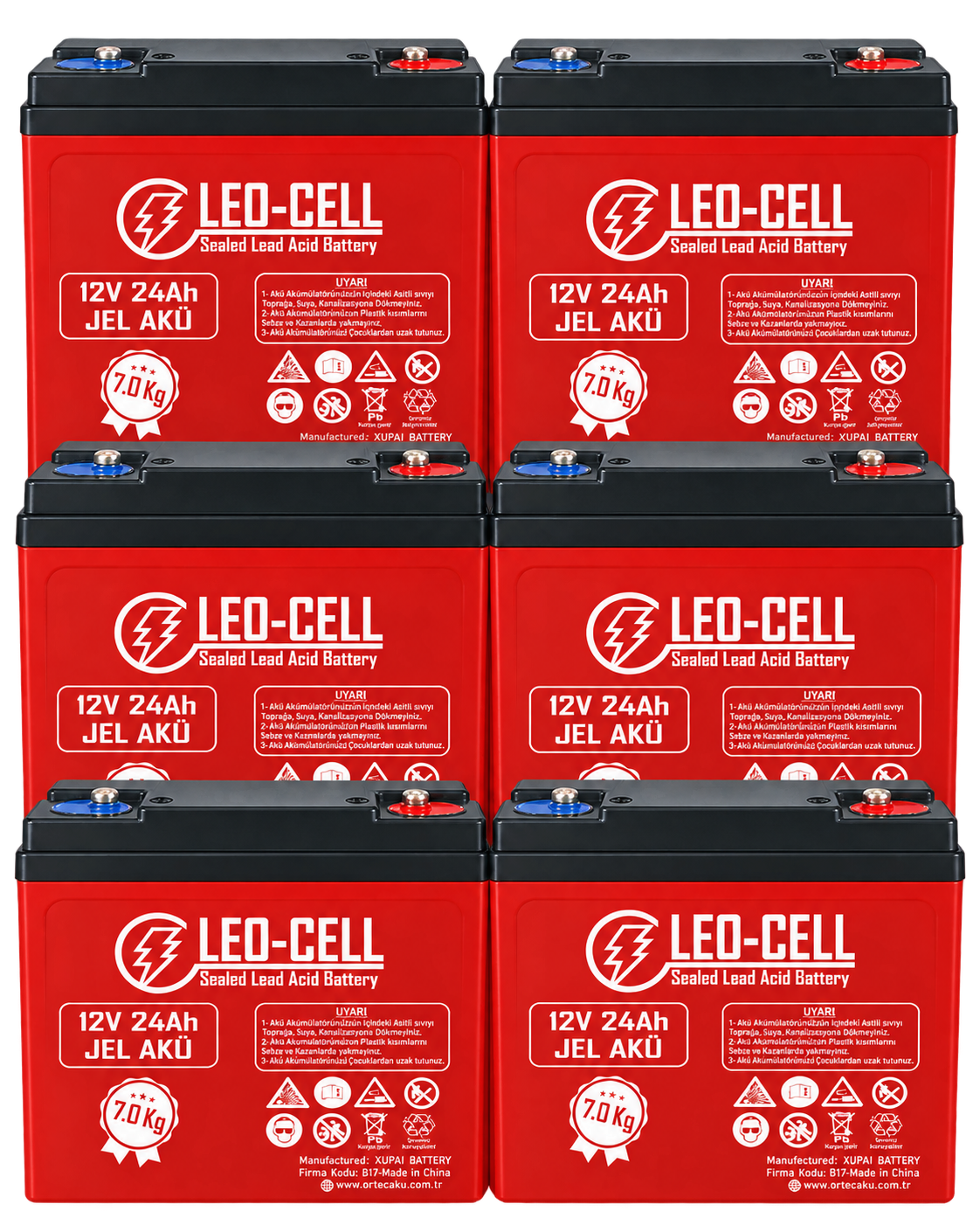 Leo-Cell 12V 24AH Japon Teknolojisi Elektrikli Motorsiklet Aküsü 7 Kg 6'lı Set Ağustos 2026 Üretim