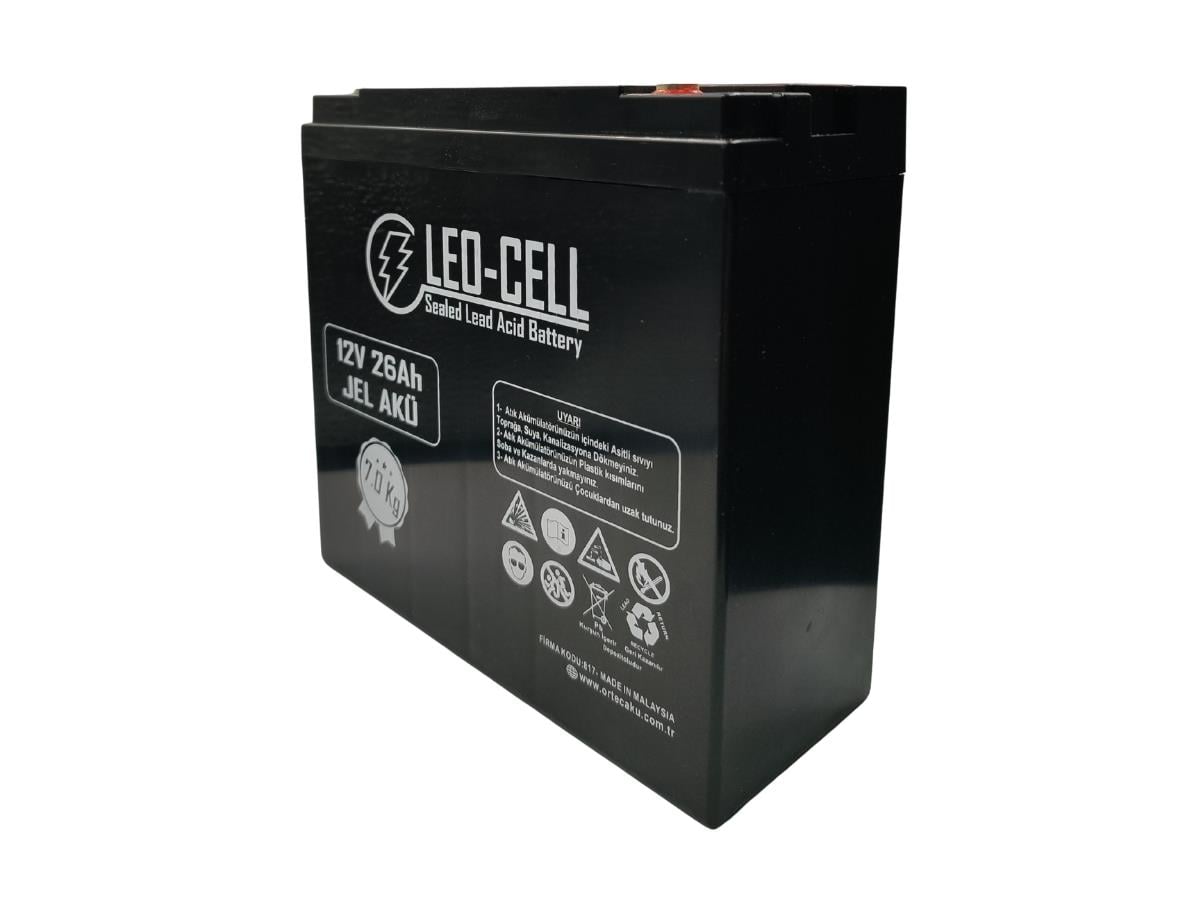 Leo-Cell 12V 26AH Japon Teknolojisi Elektrikli Motorsiklet Aküsü 7 Kg 5'li Set 2025 Üretim