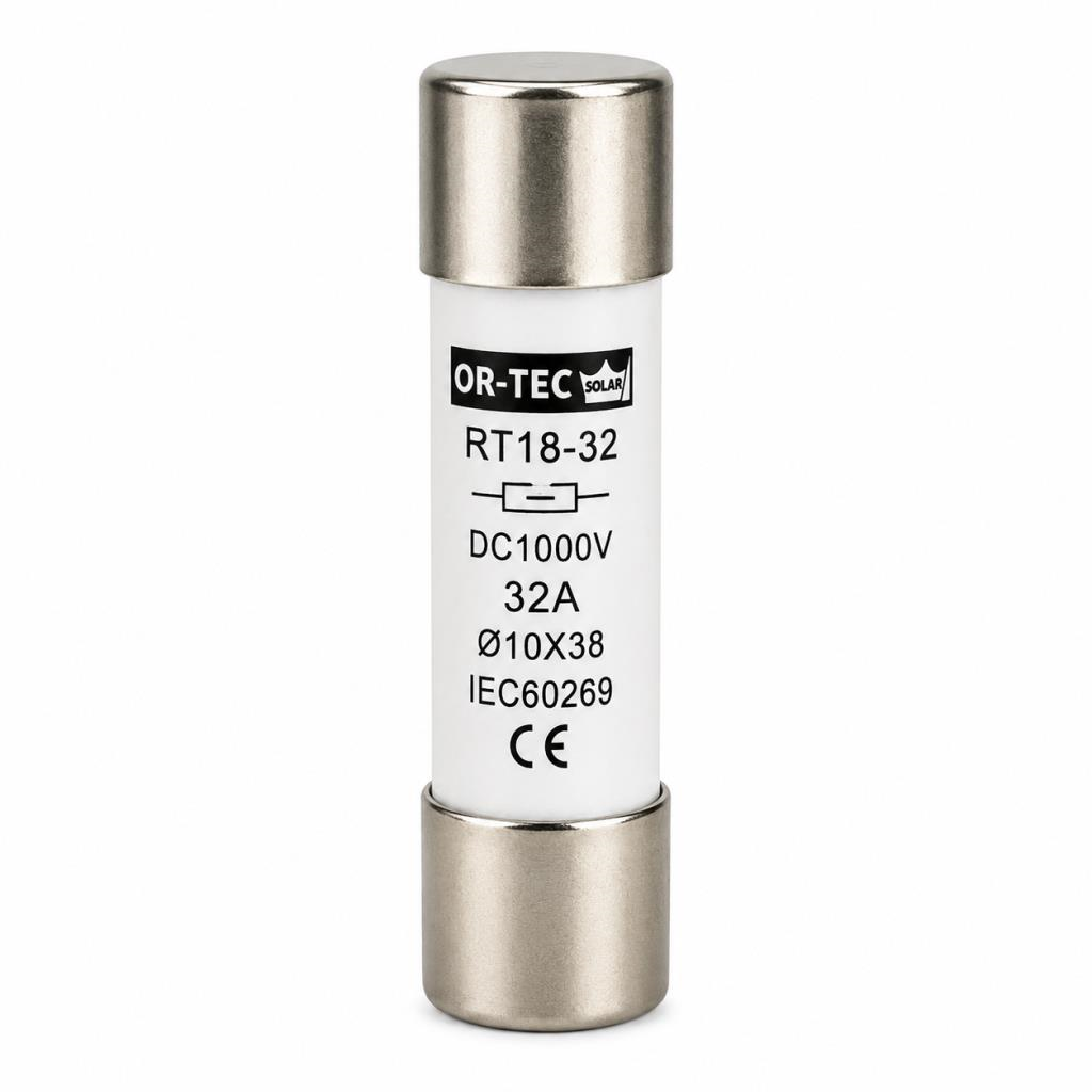 OR-TEC 1000V 32A 10X38 DC Sigorta + Sigorta Yuvası