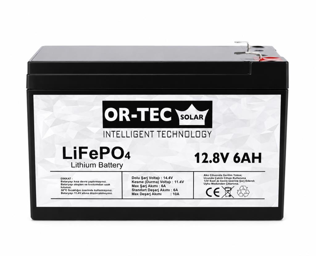 OR-TEC 12.8V 6Ah LiFePO4 Akülü Araba - UPS Aküsü