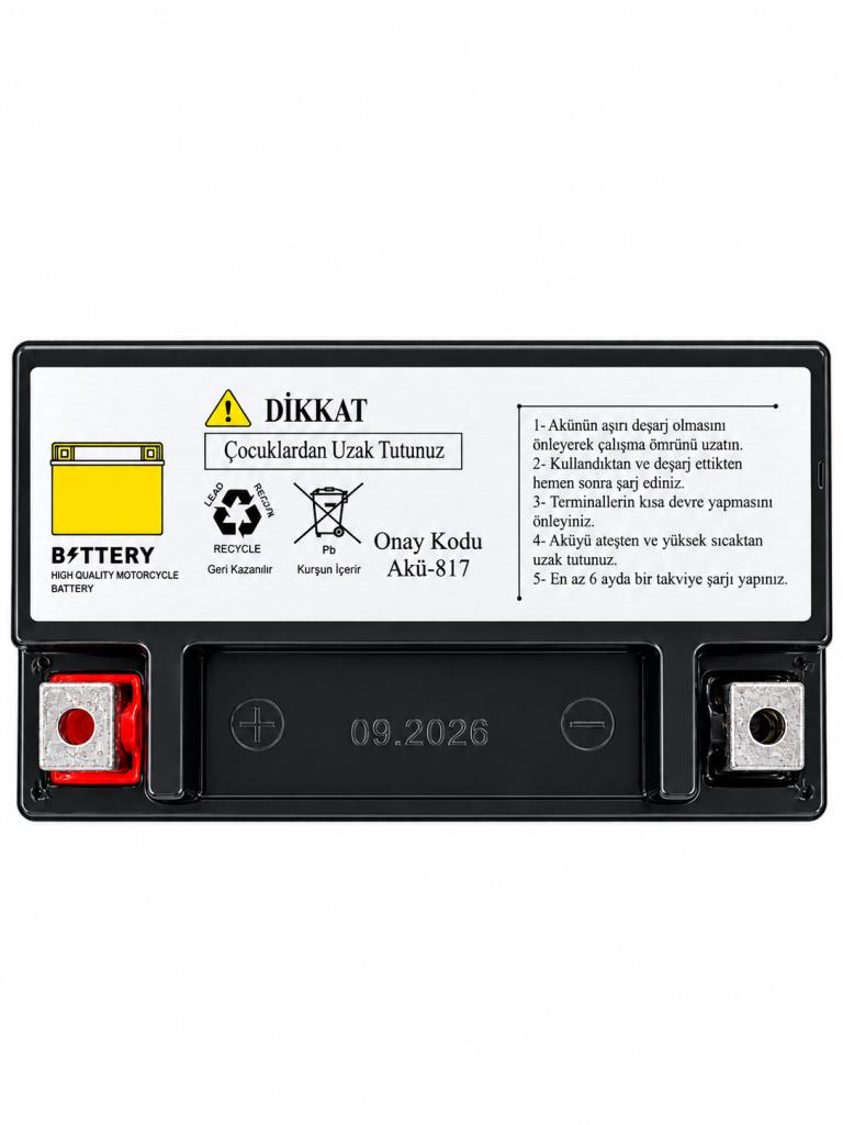 OR-TEC 12V 12Ah (12N12-BS) Benzinli Motosiklet Aküsü 