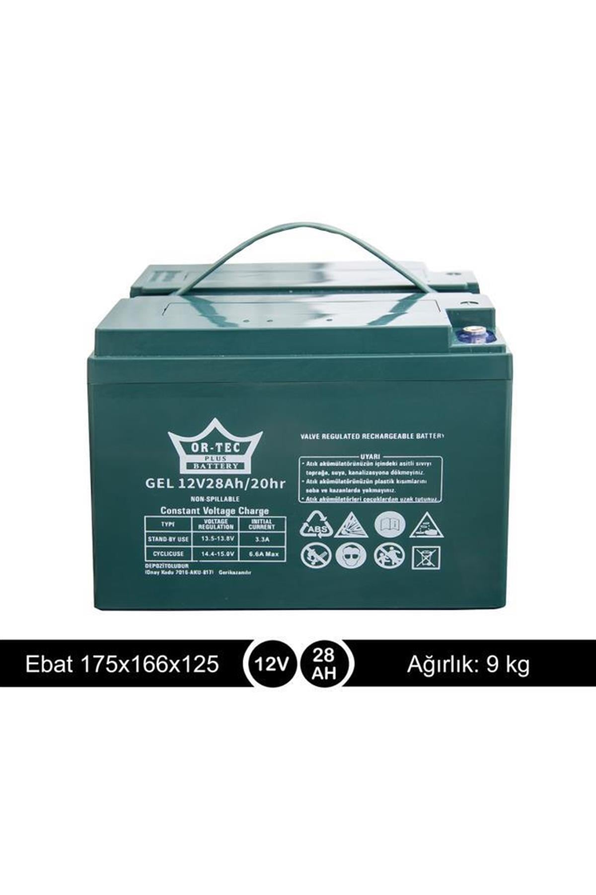 Ortec 12V 28Ah Akü Engelli Araba Aküsü