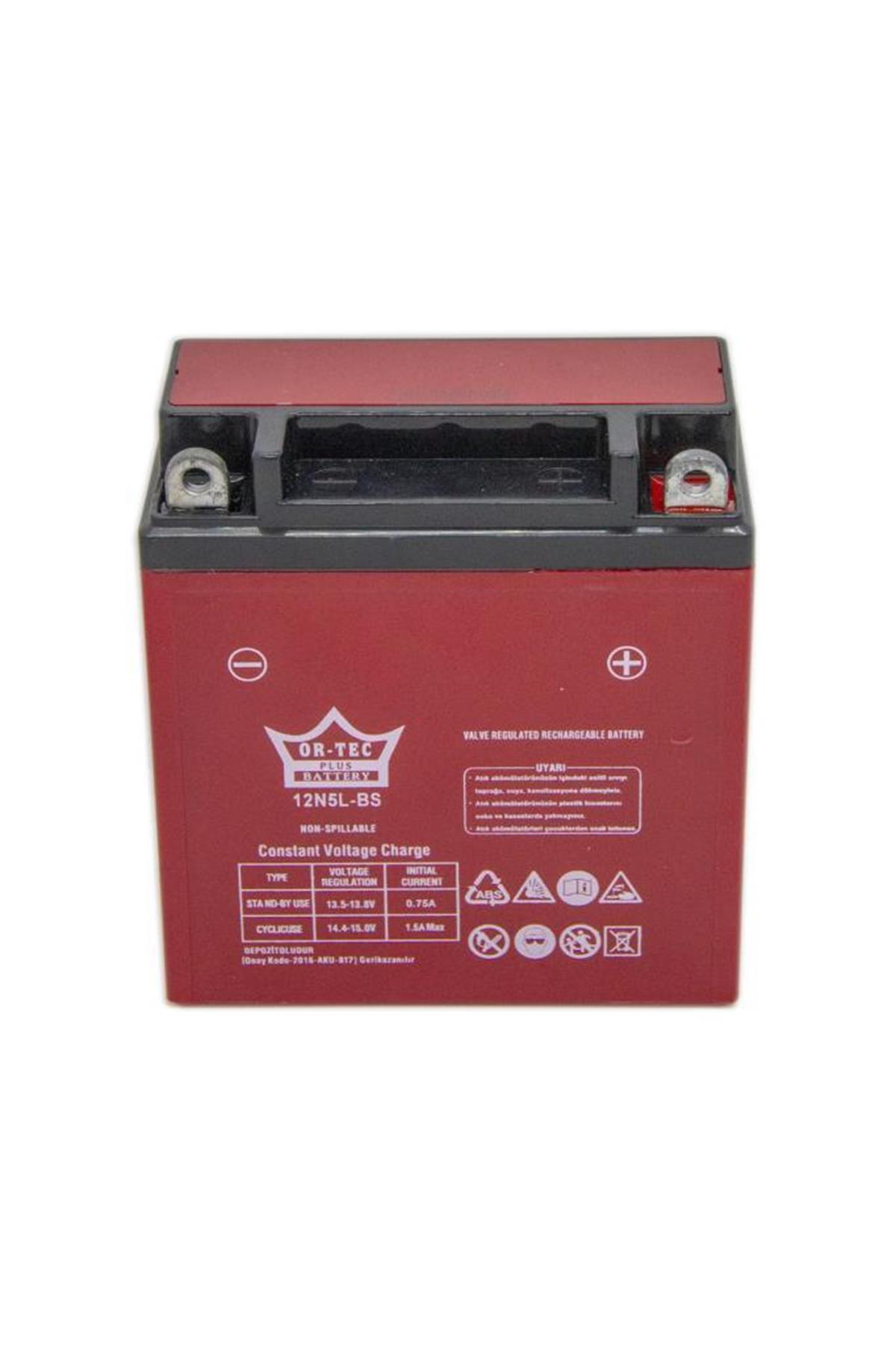 ORTEC 12V 5 AH 12N5L-BS MOTOSİKLET AKÜSÜ