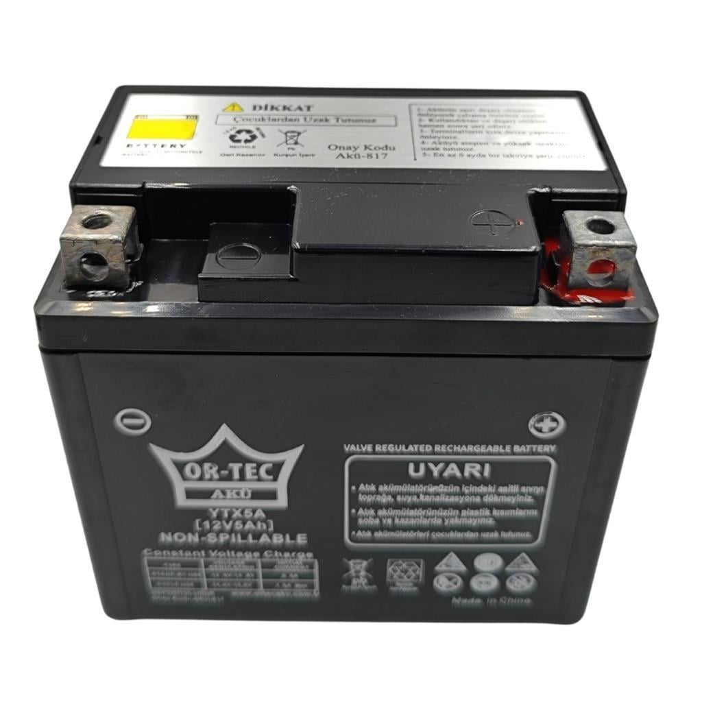 Ortec 12V 5Ah (YTX5A-BS) Motosiklet Aküsü