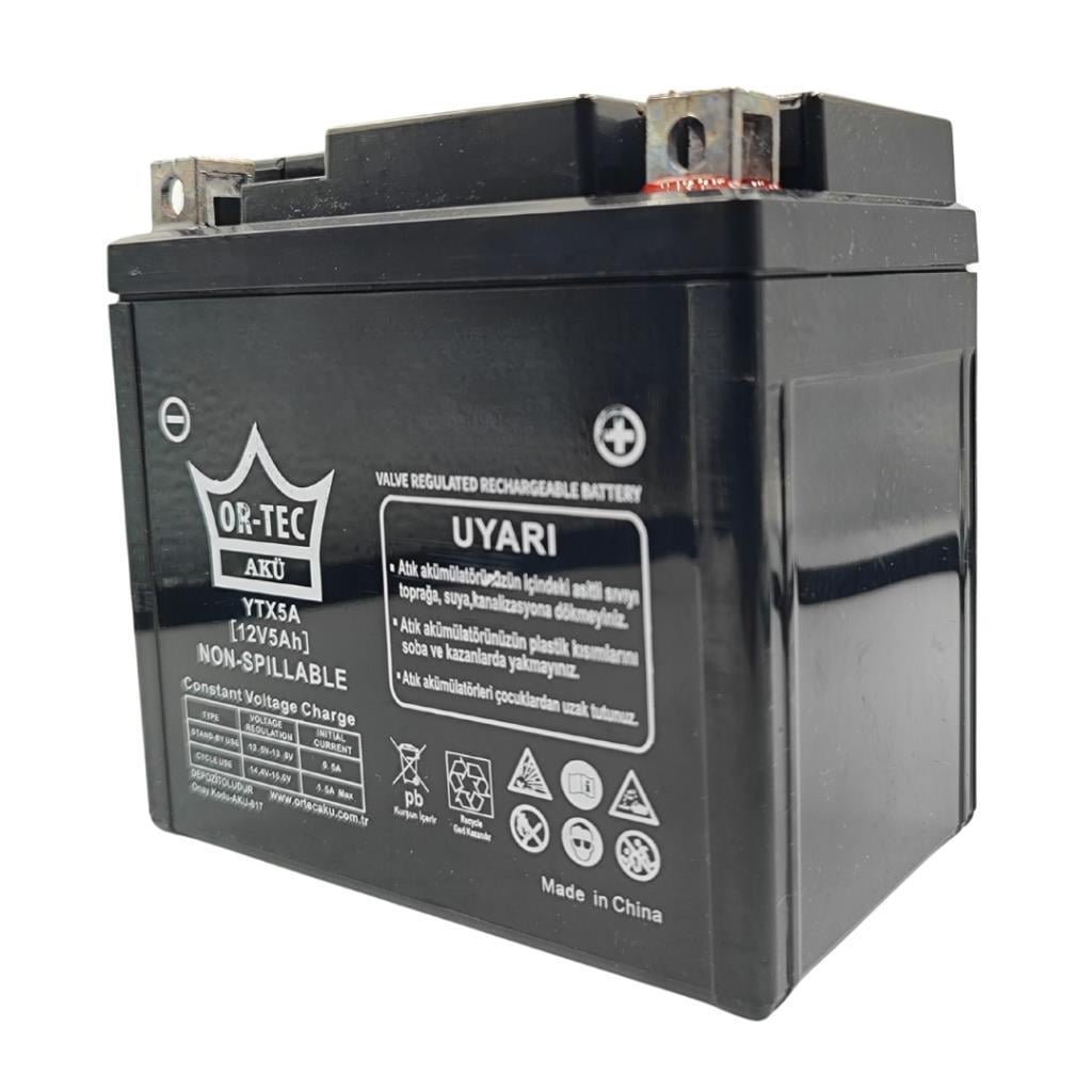 Ortec 12V 5Ah (YTX5A-BS) Motosiklet Aküsü
