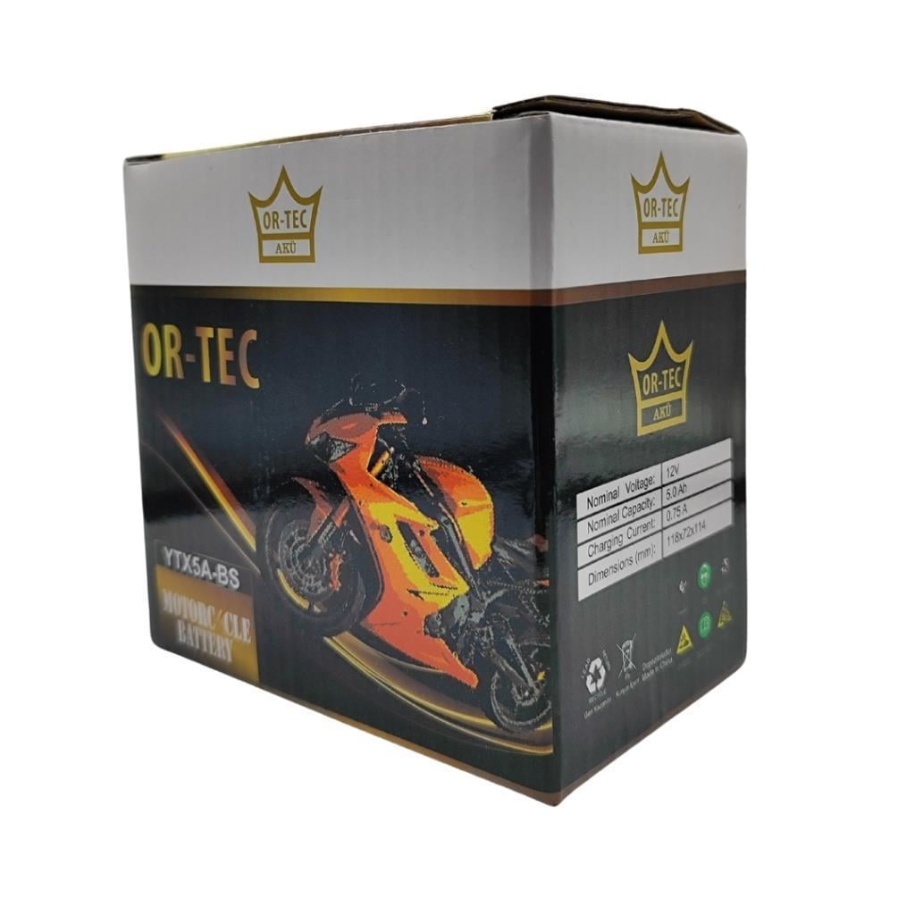 Ortec 12V 5Ah (YTX5A-BS) Motosiklet Aküsü