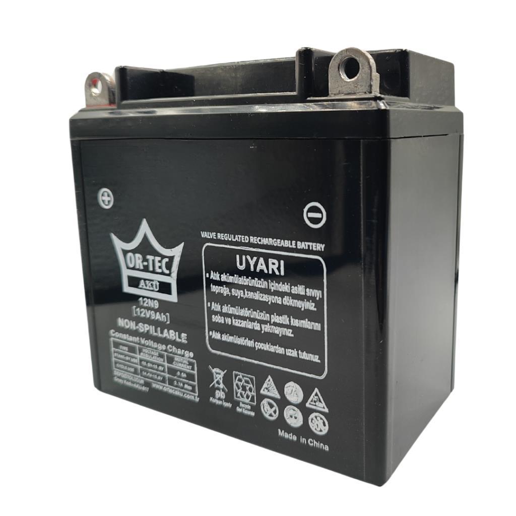Ortec 12V 9Ah (12N9-BS) Motosiklet Aküsü