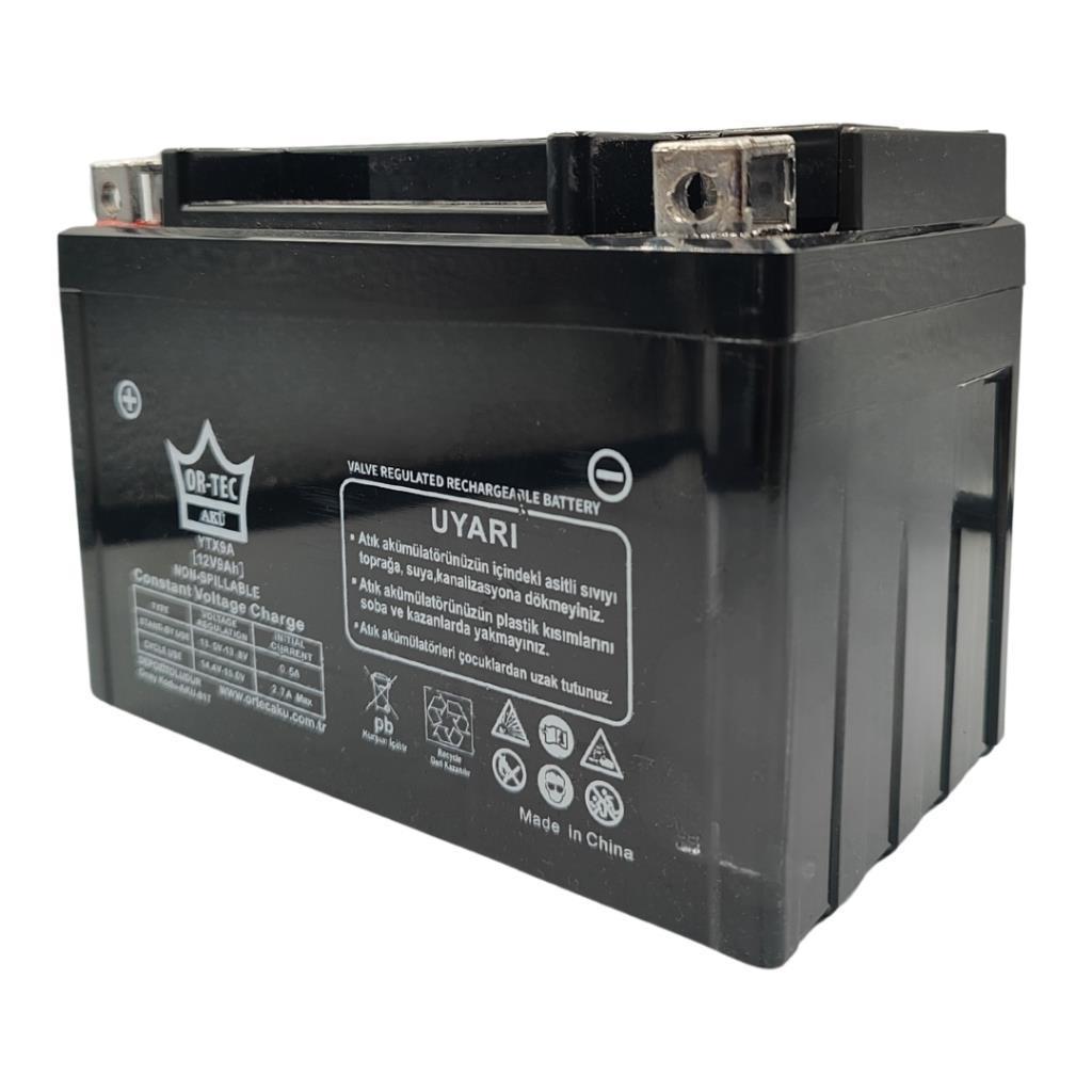 Ortec 12V 9Ah (YTX9A-BS) Motosiklet Aküsü