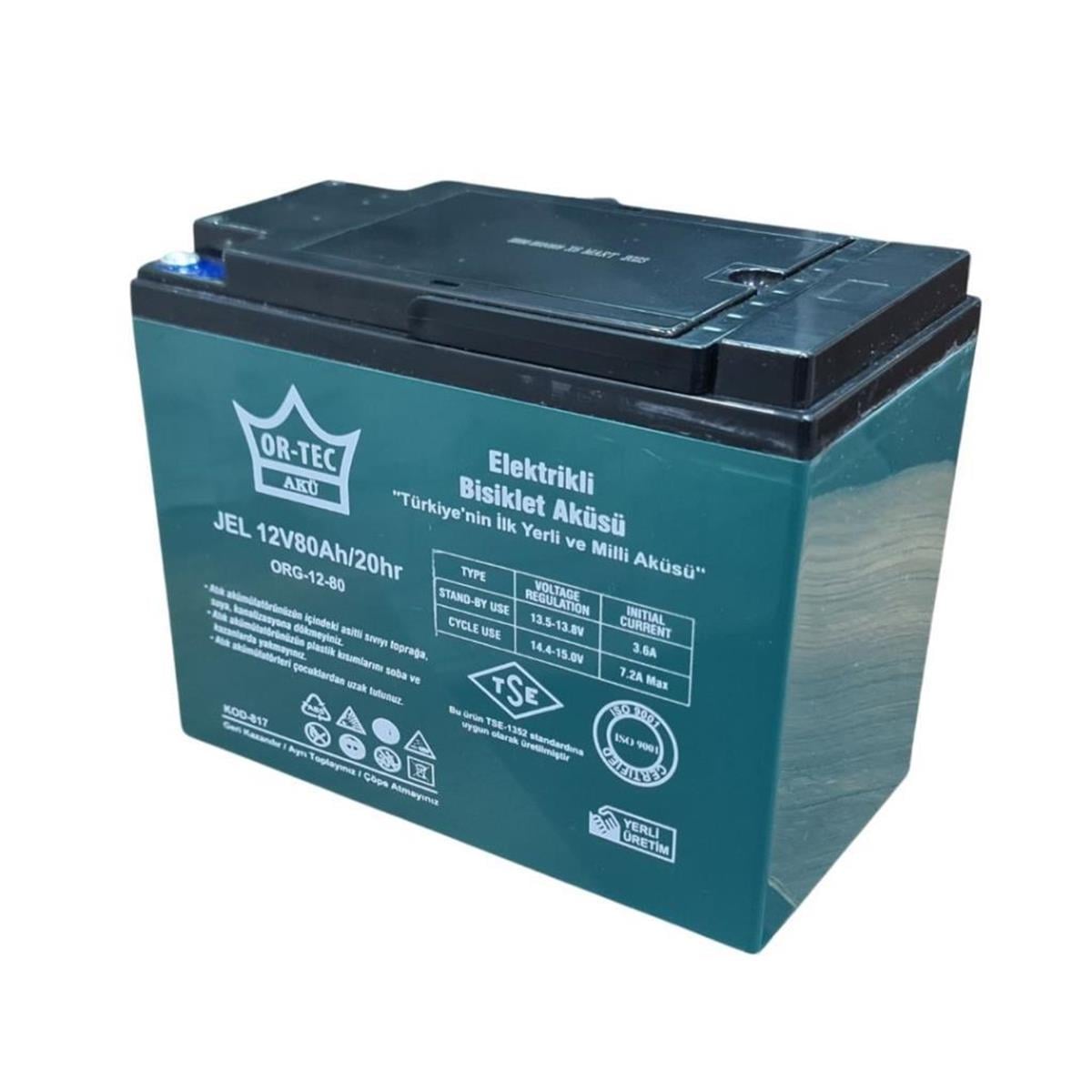 ORTEC 6'LI SET 12V 80 AH JEL MOTOR AKÜSÜ 2023 ÜRETİM