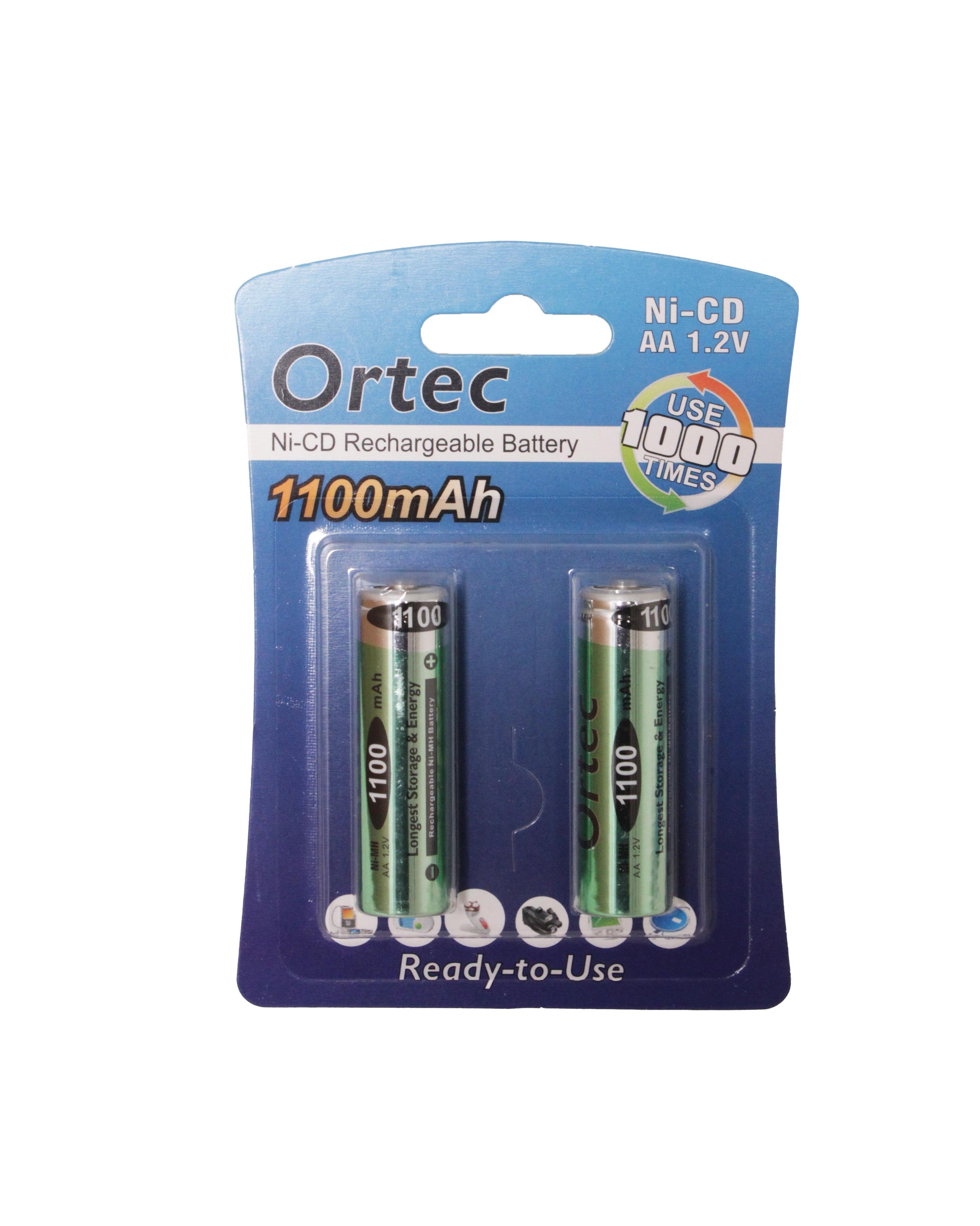 Ortec AA 1.2V Ni-Mh 1100mAh Şarj Edilebilir Kalem Pil 