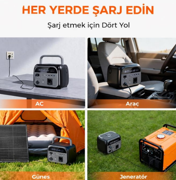 Ortec Ap400 600w - 10800mah - 345wh Kapasite Lifepo4 Taşınabilir Güç Istasyonu, Güç Kaynağı, Güneş Paneli Ile Şarj Desteği