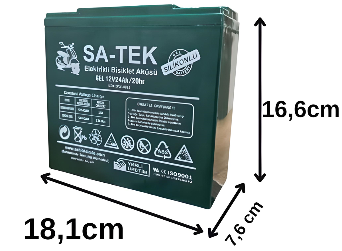 SA-TEK 6'lı SET 12V 24 AH ELEKTRİKLİ MOTORSİKLET AKÜSÜ 2023  ÜRETİM