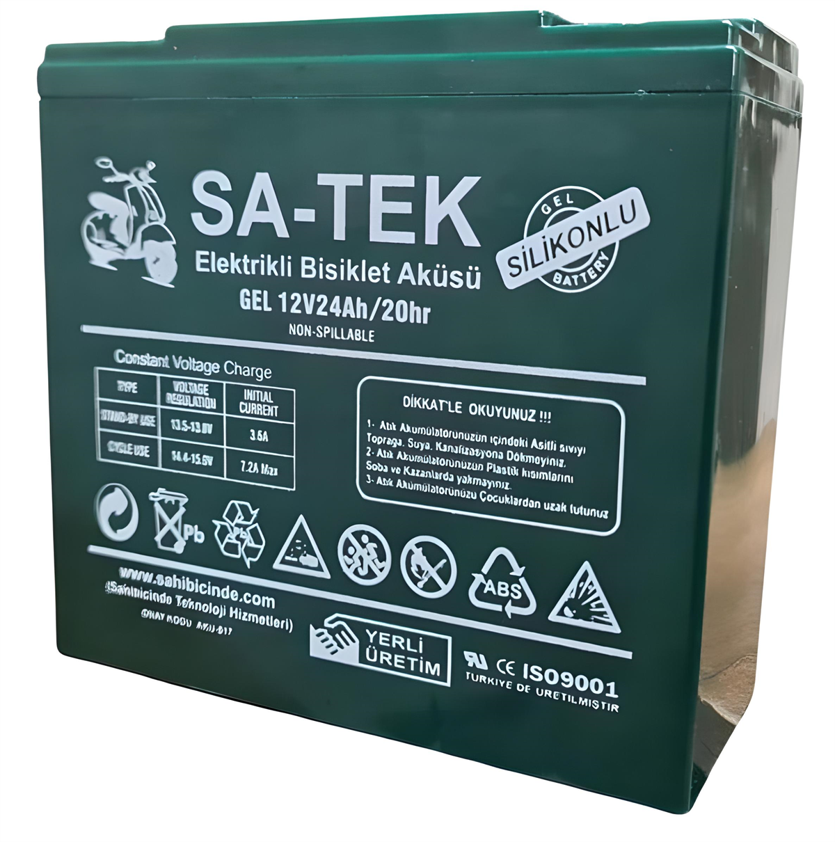 SA-TEK 6'lı SET 12V 24 AH ELEKTRİKLİ MOTORSİKLET AKÜSÜ 2023  ÜRETİM