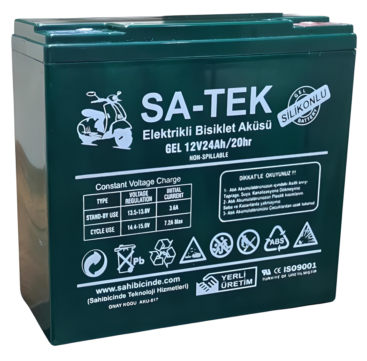 SA-TEK 6'lı SET 12V 24 AH ELEKTRİKLİ MOTORSİKLET AKÜSÜ 2023  ÜRETİM