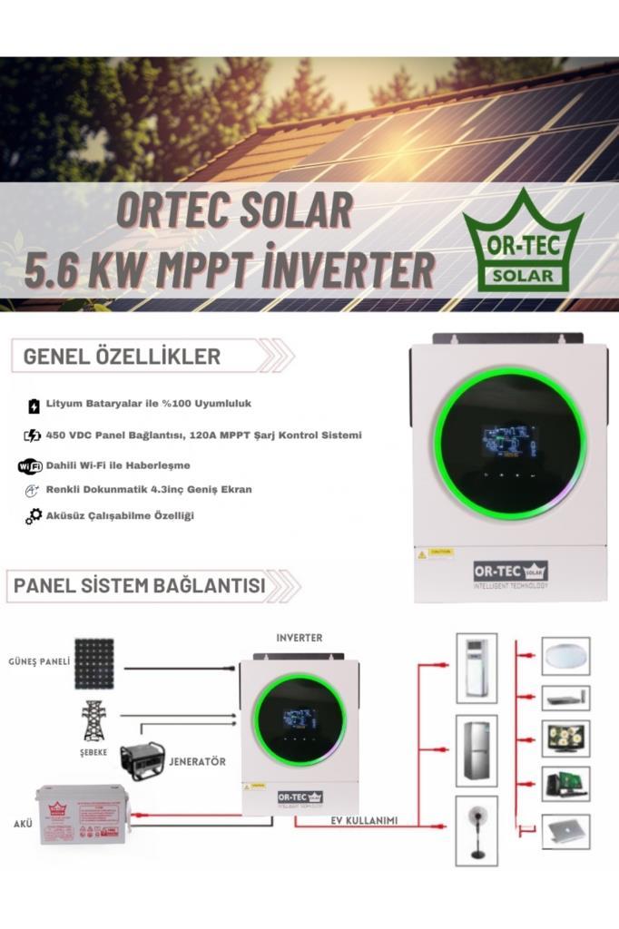 Solar 48V 5.6Kw/5600VA MPPT Wi-Fi Tam Sinüs Akıllı İnverter