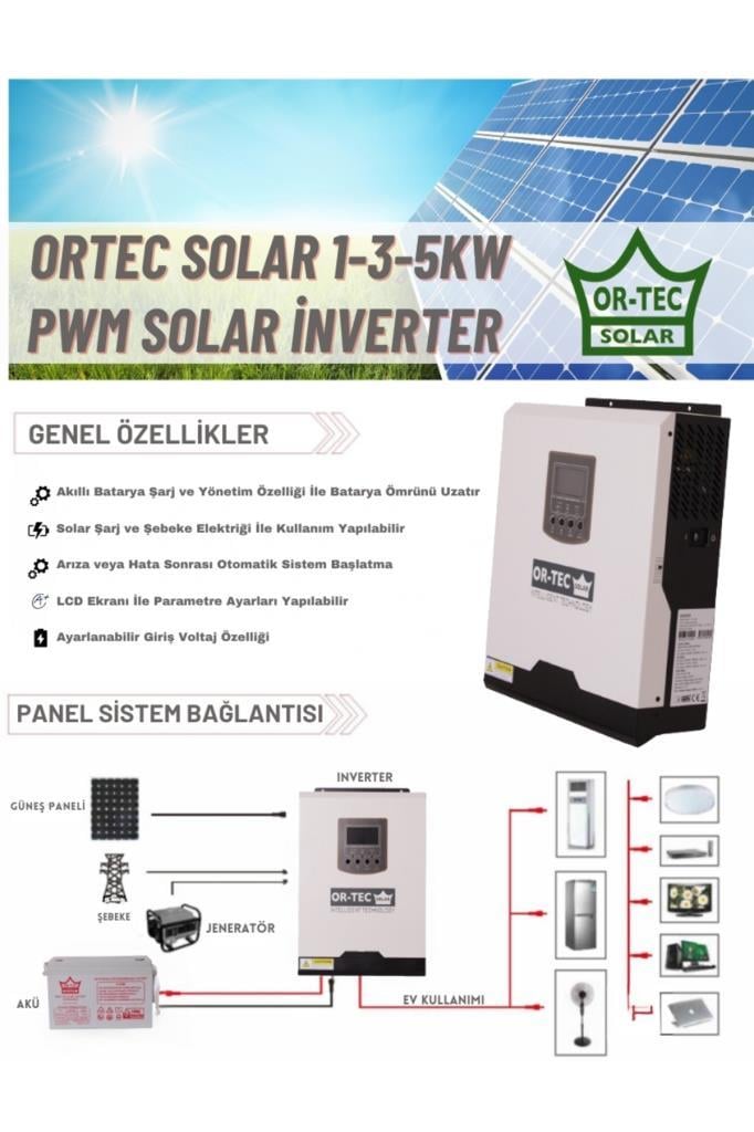 Solar 48V 5Kw/5000VA PWM Tam Sinüs Akıllı İnverter