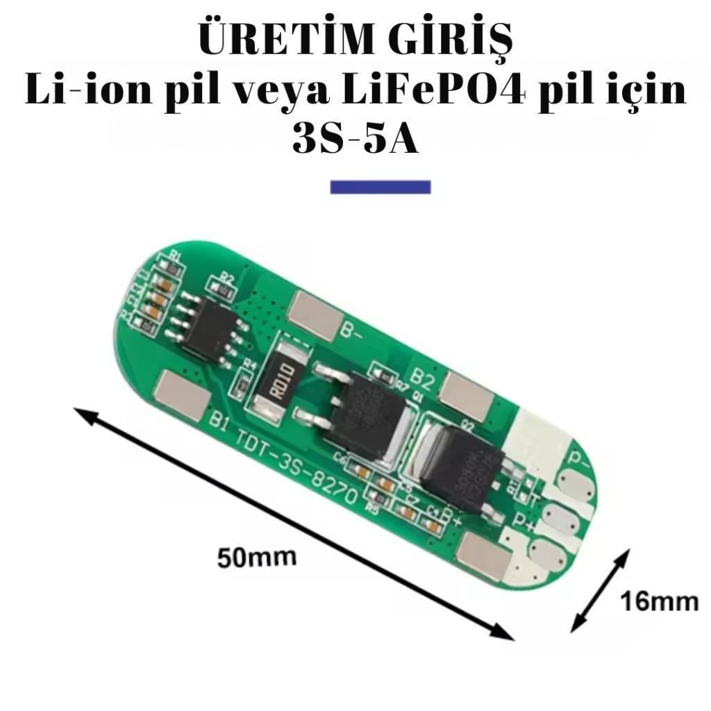 TDT 3S 5A BSM Li-ion Batarya Koruma Devresi 18650