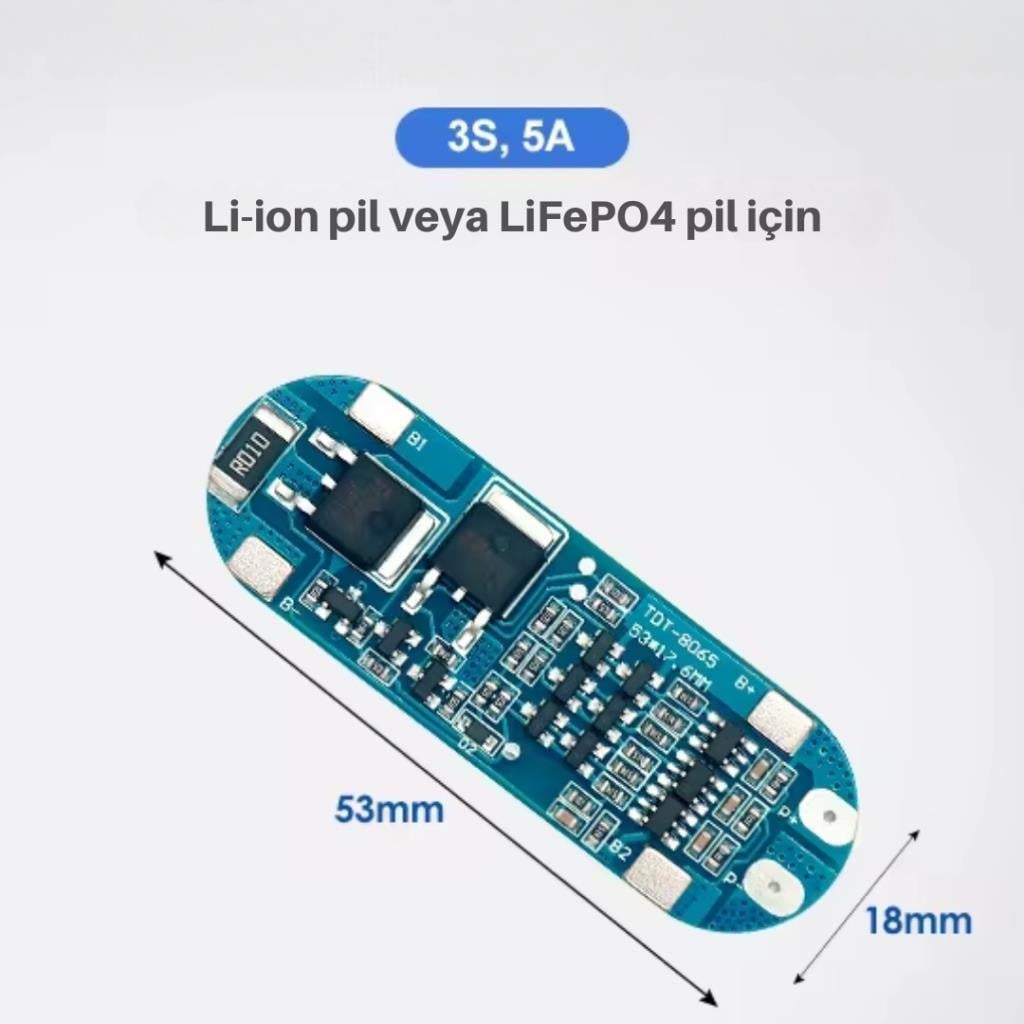 TDT 3S 5A Pil Koruma Devresi LiFePO4 BMS