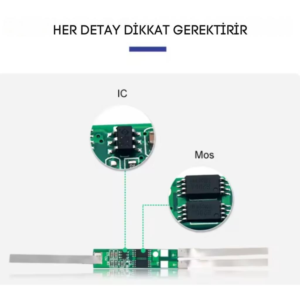 TDT 7.4V 2S 2A Li-ion Pil Koruma Devresi Nikel Şeritli BMS 