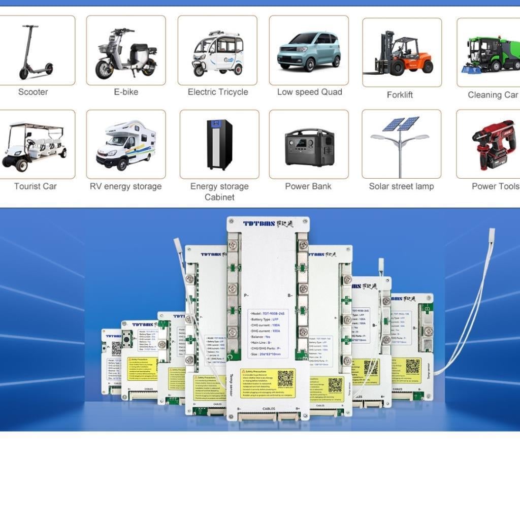 TDT BMS LCD Ekranlı Smart 13S-16S 48V 200A LiFePO4 ESS