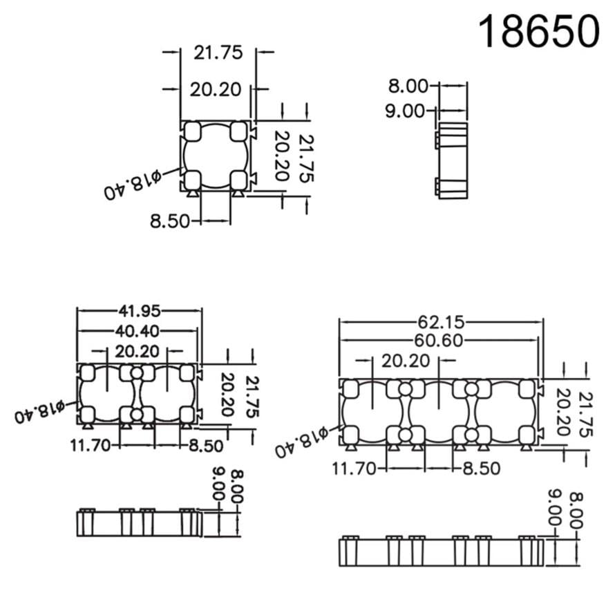 18650 ÜÇLÜ PİL TUTUCU BRAKET