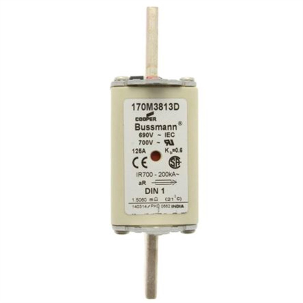 Bussmann 170M3813D 125A NH1 Hızlı Bıçaklı Sigorta