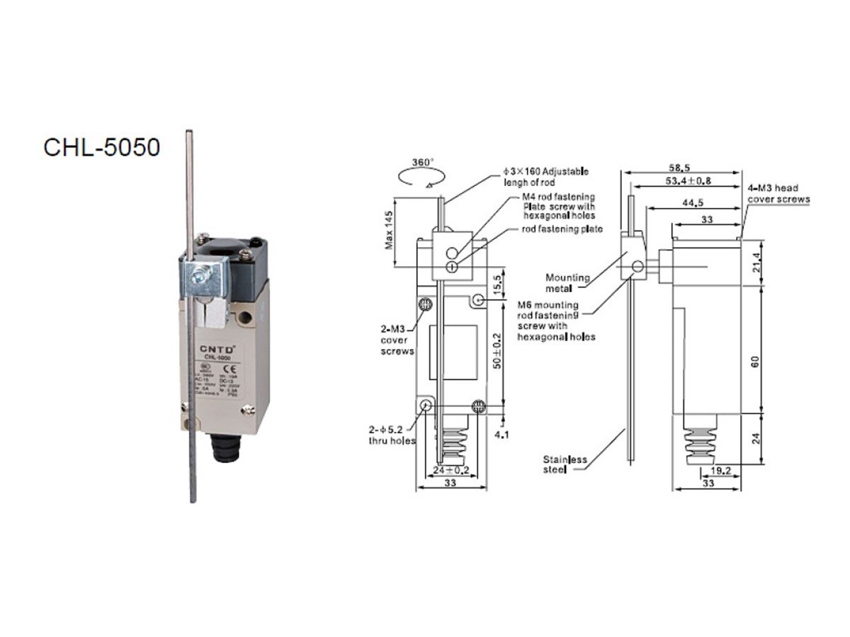 CNTD CHL-5050 Açısal Kol Ayarlı Çubuk Limit Switch