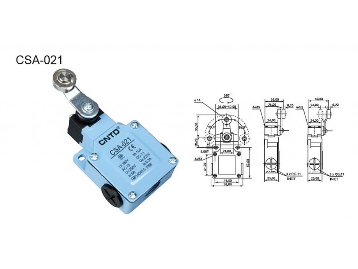 CNTD CSA-021 Açısal Kol Makaralı Limit Switch