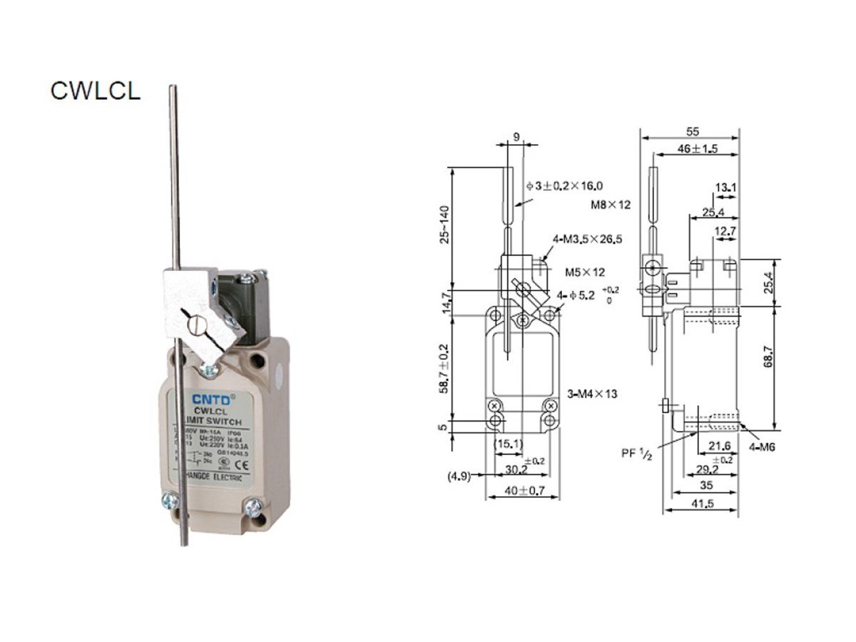 CNTD CWLCL Açısal Kol Ayarlı Çubuk Limit Switch