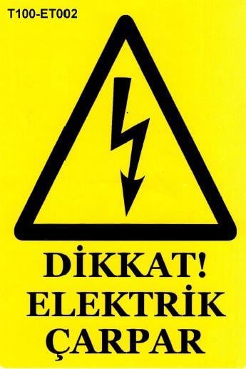 Dikkat Elektrik Çarpar Etiketi 100 x 150 mm 
