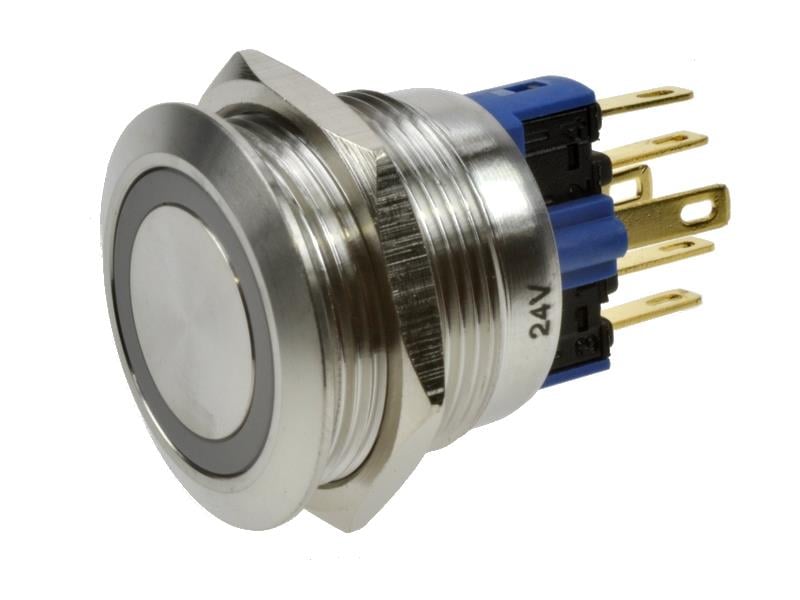 GQ22-11E 22mm Metal LED'li Yaylı Buton IP65