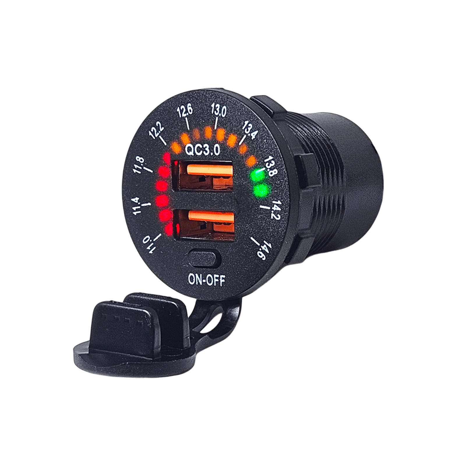 IC-266D-5 Pano Tip Akü Göstergeli İkili USB 3.0