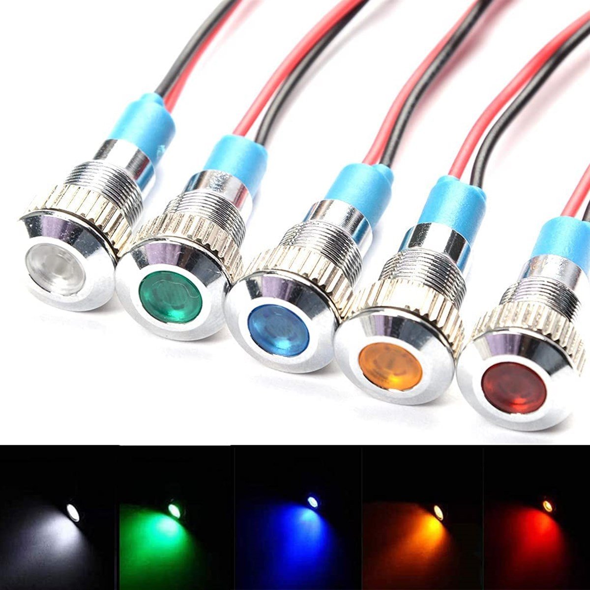 J8-130 8MM LED METAL SİNYAL LAMBASI IP67 220V AC