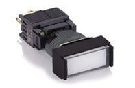 Kare 16mm Led Işık  24V AC/DC 6 Pin Yaylı Buton 1NO+1NC