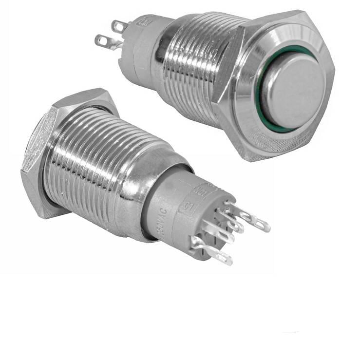 LAS2-GQH-11Z 16mm Metal LED'li Kalıcı Buton IP67