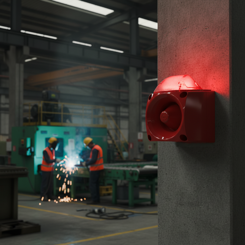 MESAN MS 3051.1.10.12-30VDC ENDÜSTRİYEL LED USB MP3 ÖZELLİKLİ SİREN KIRMIZI GÖVDE