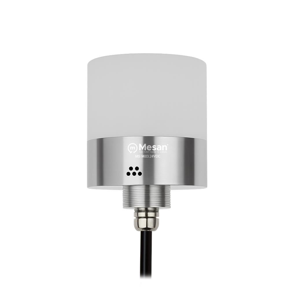 MESAN MS 9603.24VDC Ø80 M30 LED Indikatör RGY Buzzer Gümüş Gövde