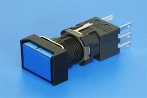 MOUJEN DİKDÖRTGEN 16MM KALICI BUTON 24V AC/DC 6PİN 1CO
